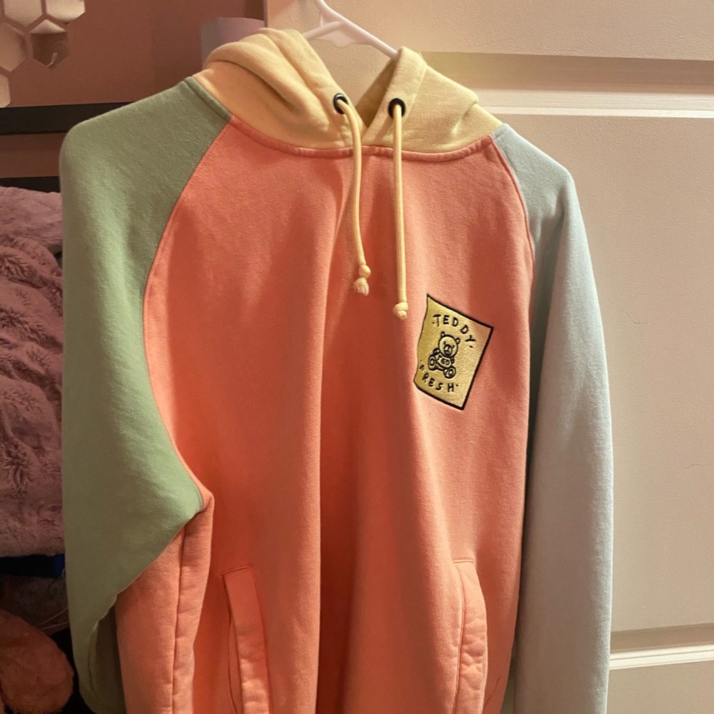 Teddy fresh autumn color way color block hoodie